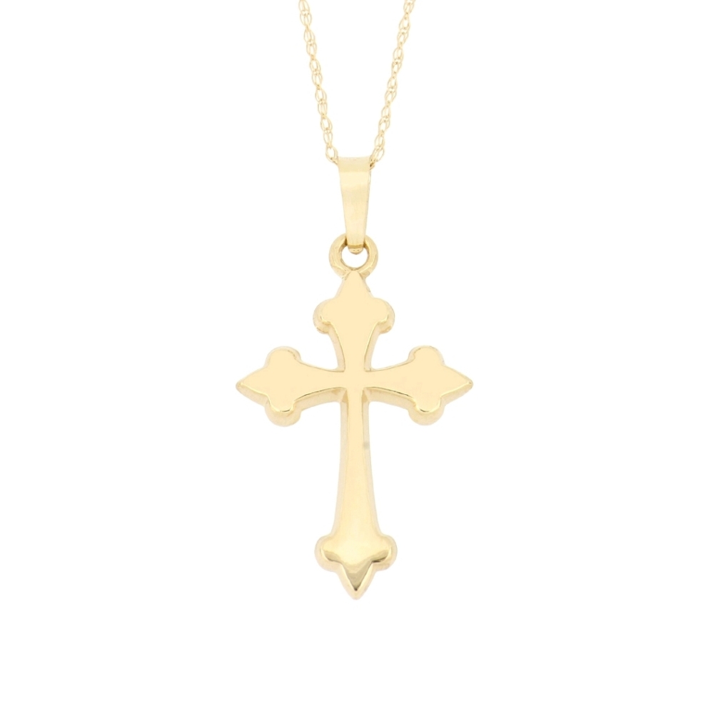 14 Karat Gold 18" Neckalce with Cross Pendant
